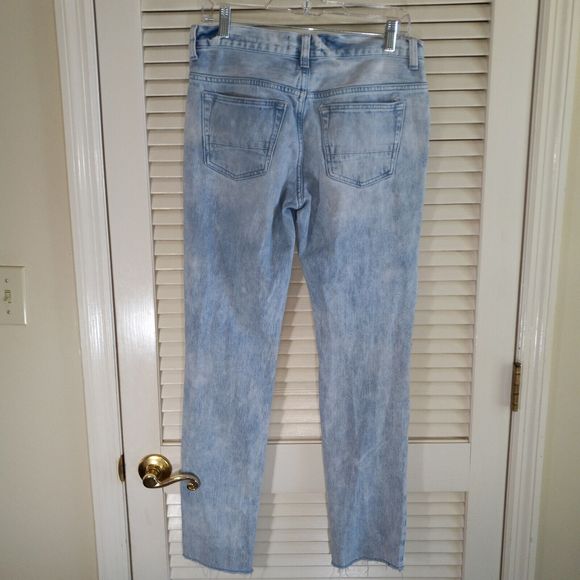 PacSun Jeans Mens Size 29X30 Stacked Skinny Destroyed Zip Pocket Raw Hem Stretch - Picture 2 of 16